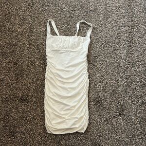 White Ruched Dress